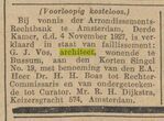 Blijkbaar zat het financieel niet altijd mee...
<br/>
Algemeen Handelsblad, 1927-11-07